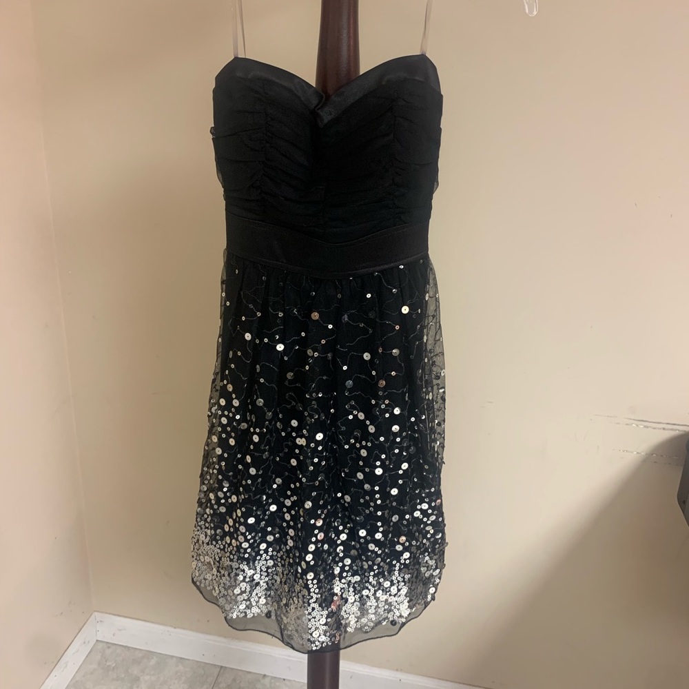 Black sparkly strapless dress